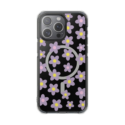 Purple Daisies Magnetic Clear Case for iPhone Series