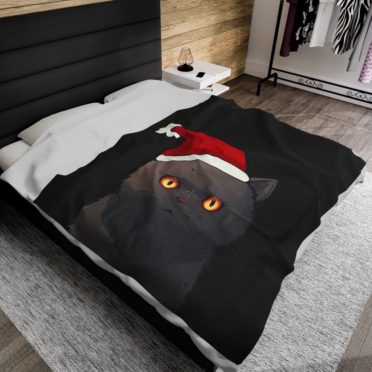 Christmas Black Cat Blanket Plush Throw