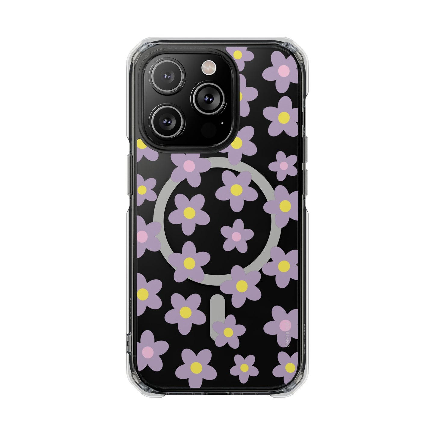 Purple Daisies Magnetic Clear Case for iPhone Series