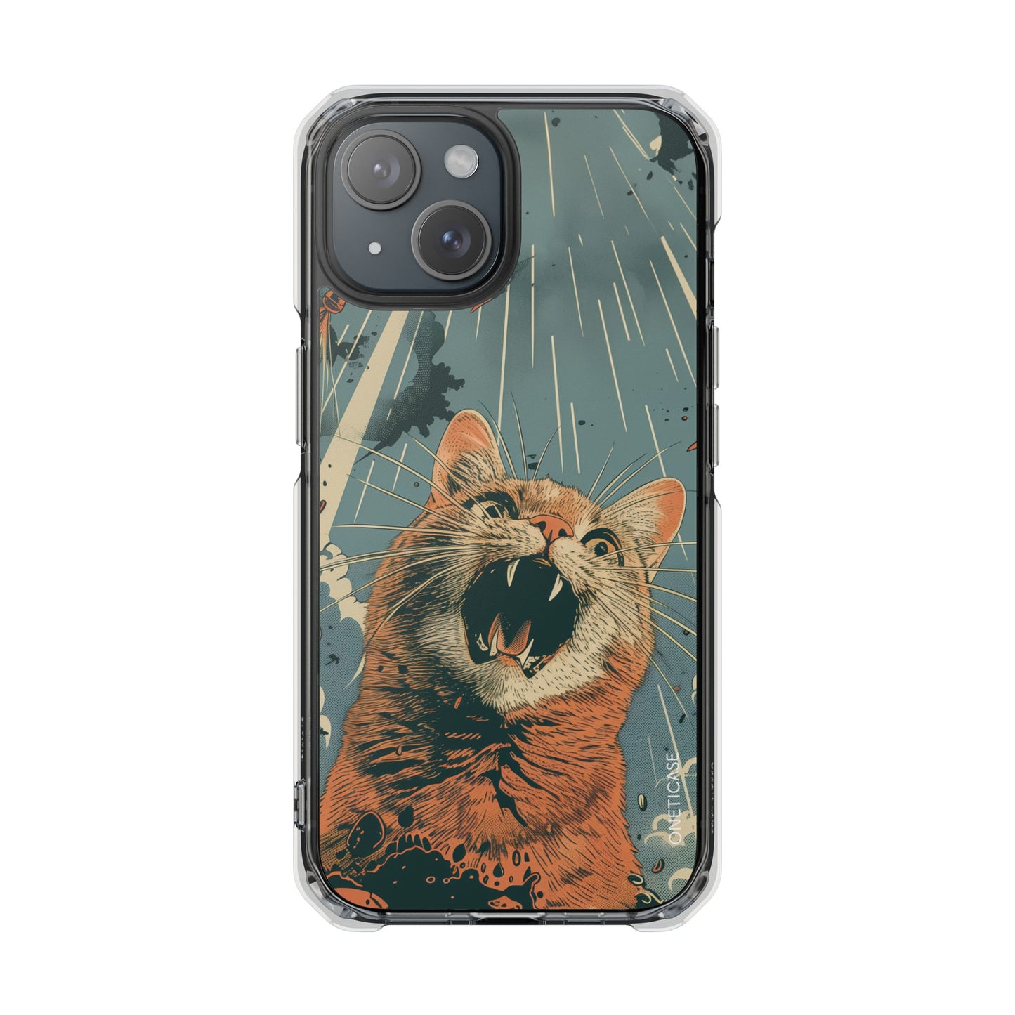 Retro Cat Magnetic Clear Case for iPhone Series