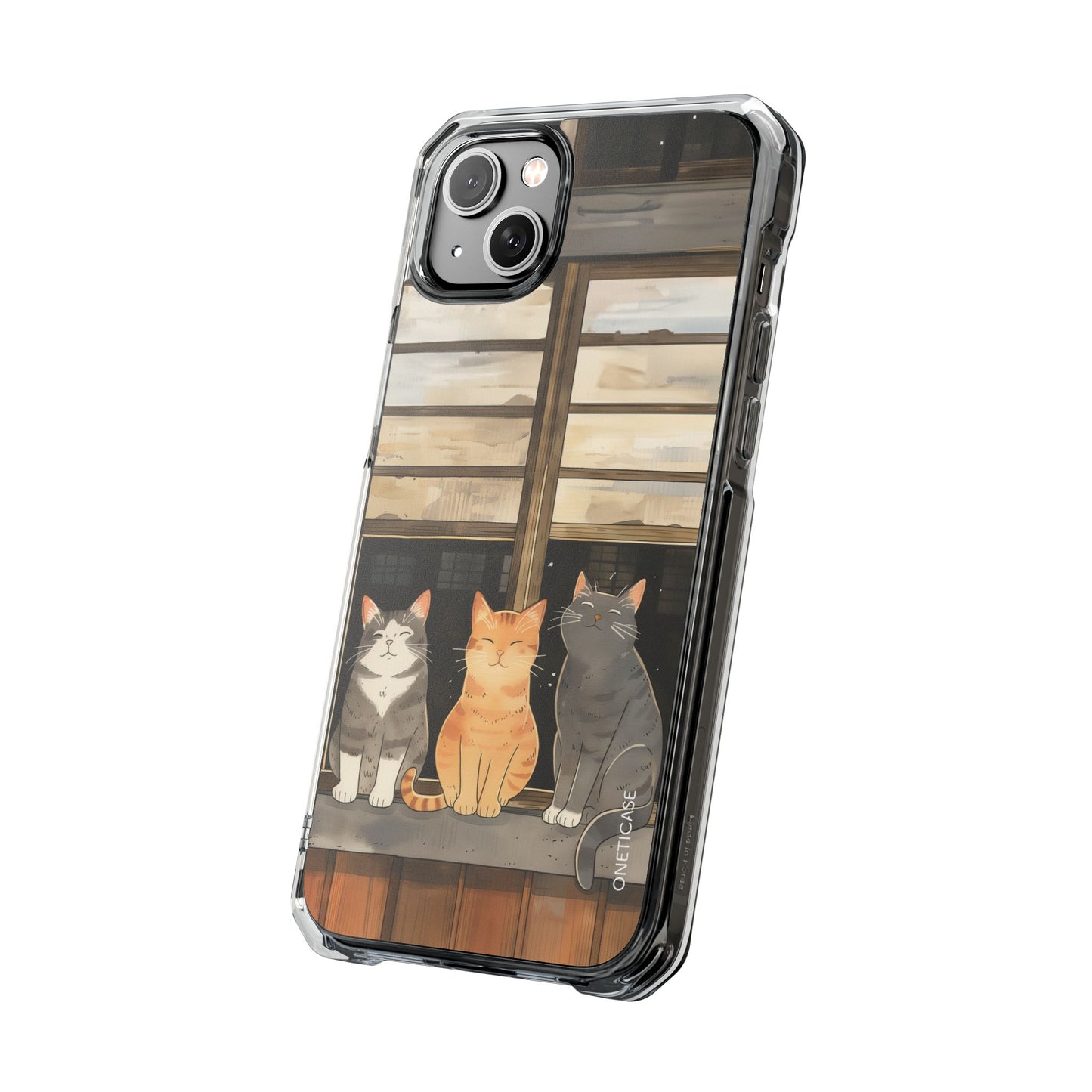 Cats Chilling Magnetic Clear Case for iPhone Series