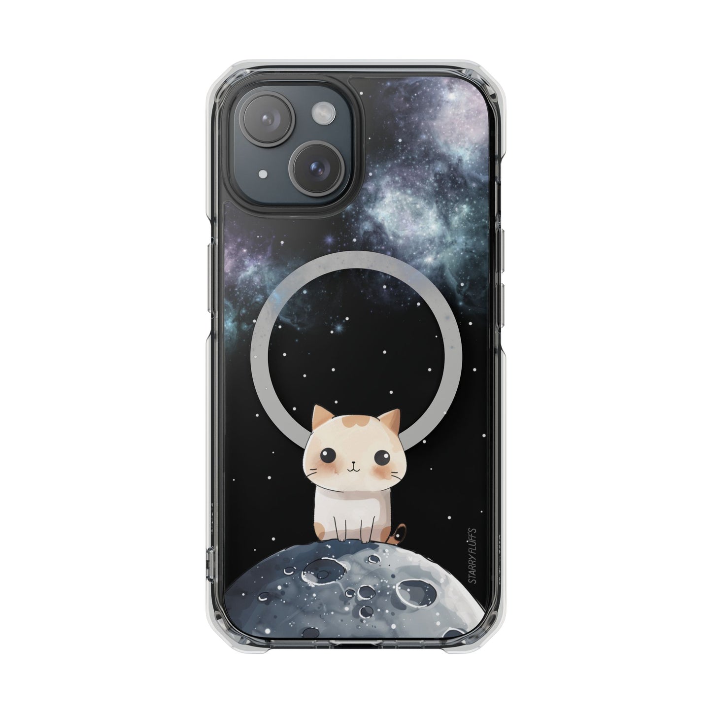 Starry Fluff's - Cosmo the Cat in Space Magnetic Clear Case for iPhone Series