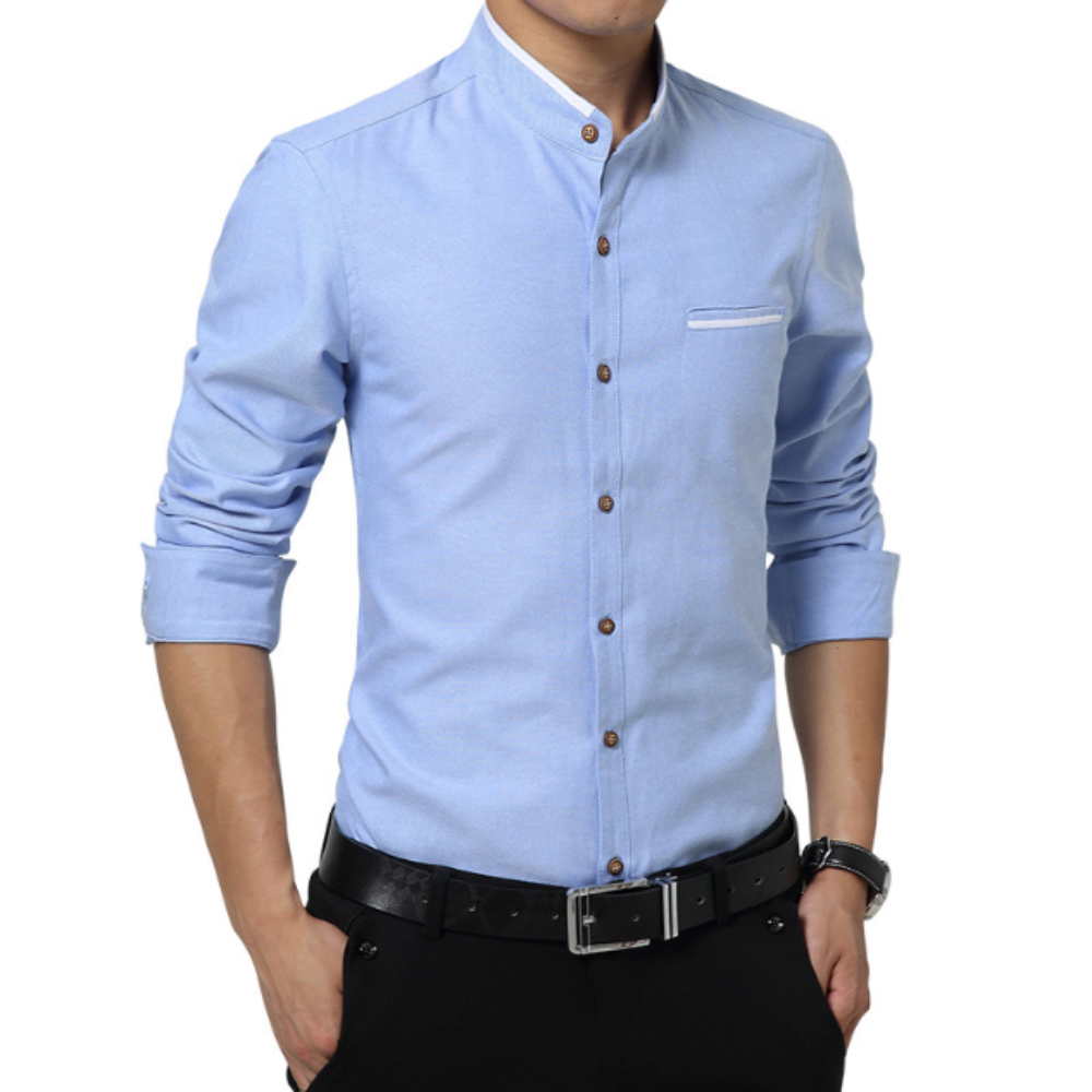 Mens Mandarin Collar Shirt