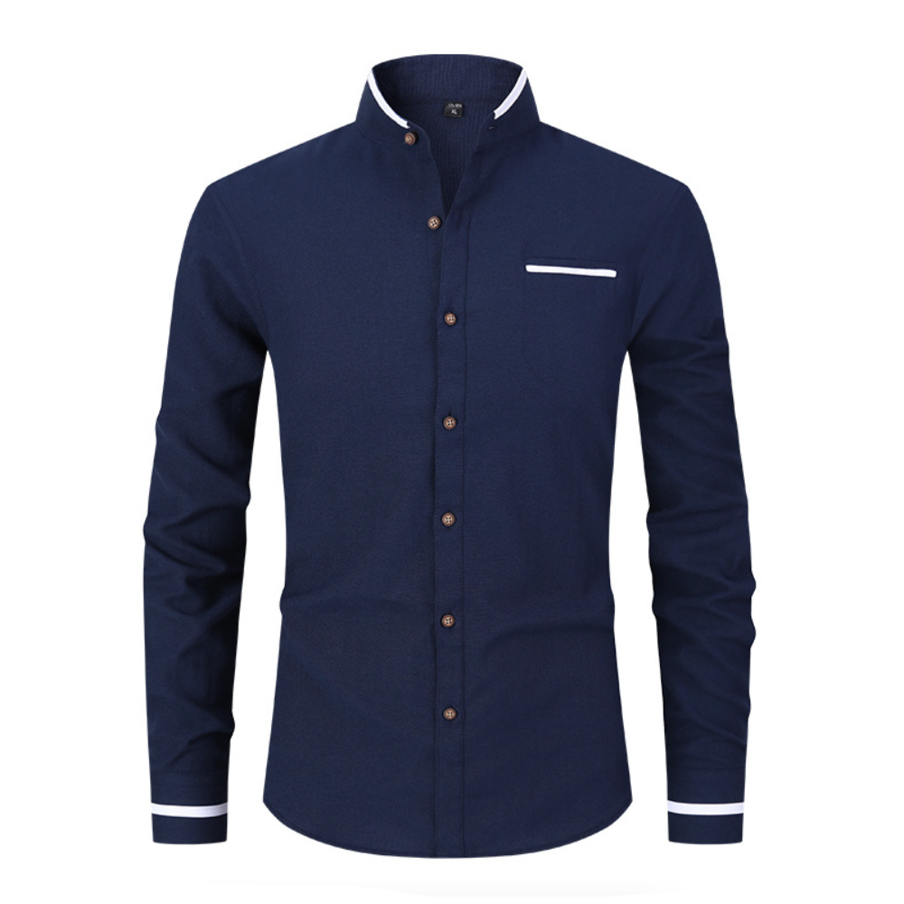 Mens Mandarin Collar Shirt