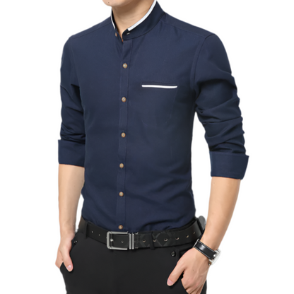 Mens Mandarin Collar Shirt