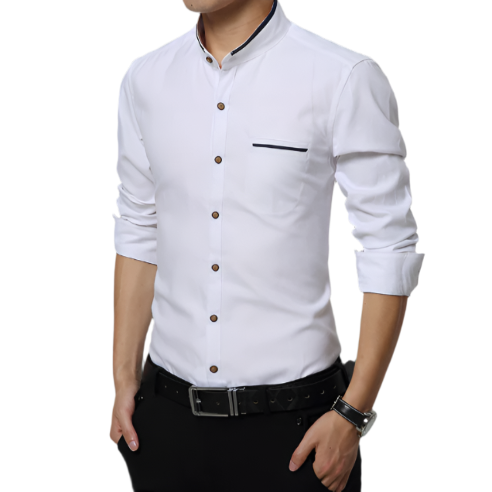 Mens Mandarin Collar Shirt