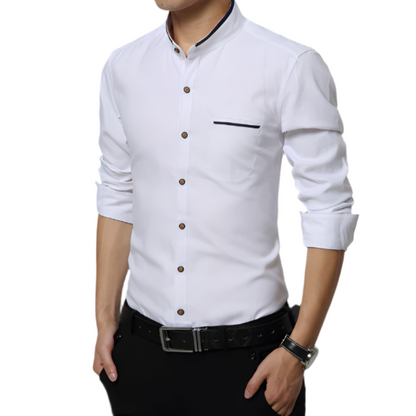 Mens Mandarin Collar Shirt