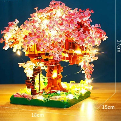 Cherry Blossom Light-Up Treehouse Block Puzzle Set