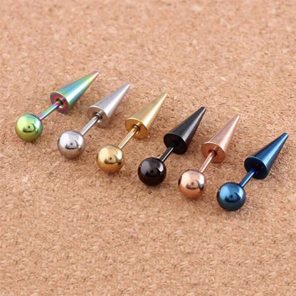 Unisex Spike Screw Earrings