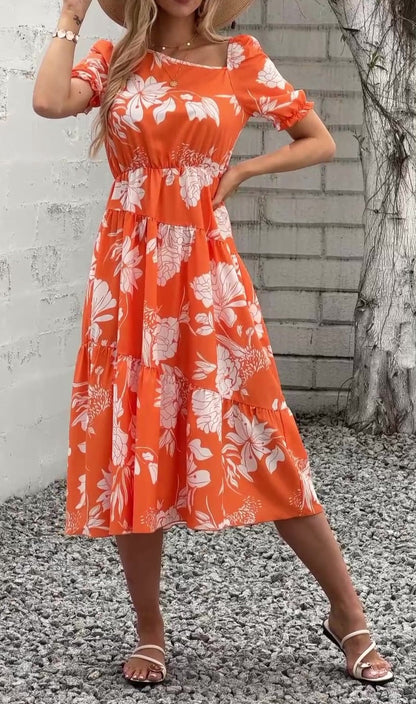 Womens Summer One Piece Floral Dress