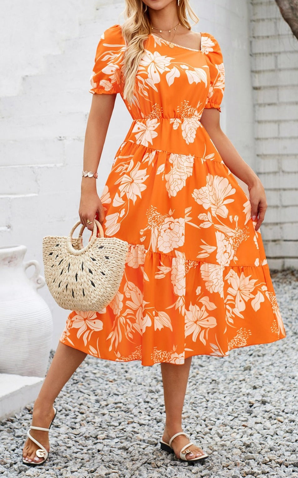 Womens Summer One Piece Floral Dress