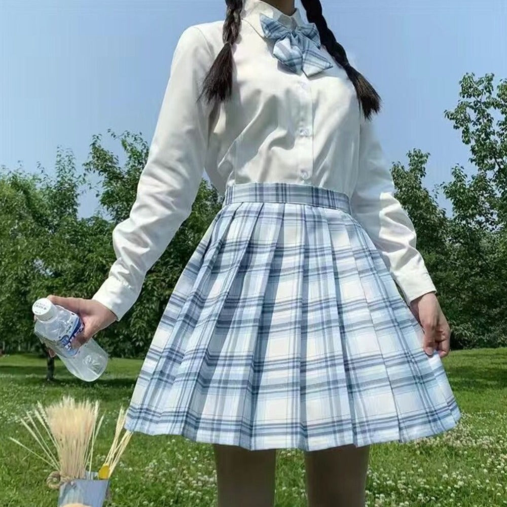 Girls Anime Theme Checkered Skirt