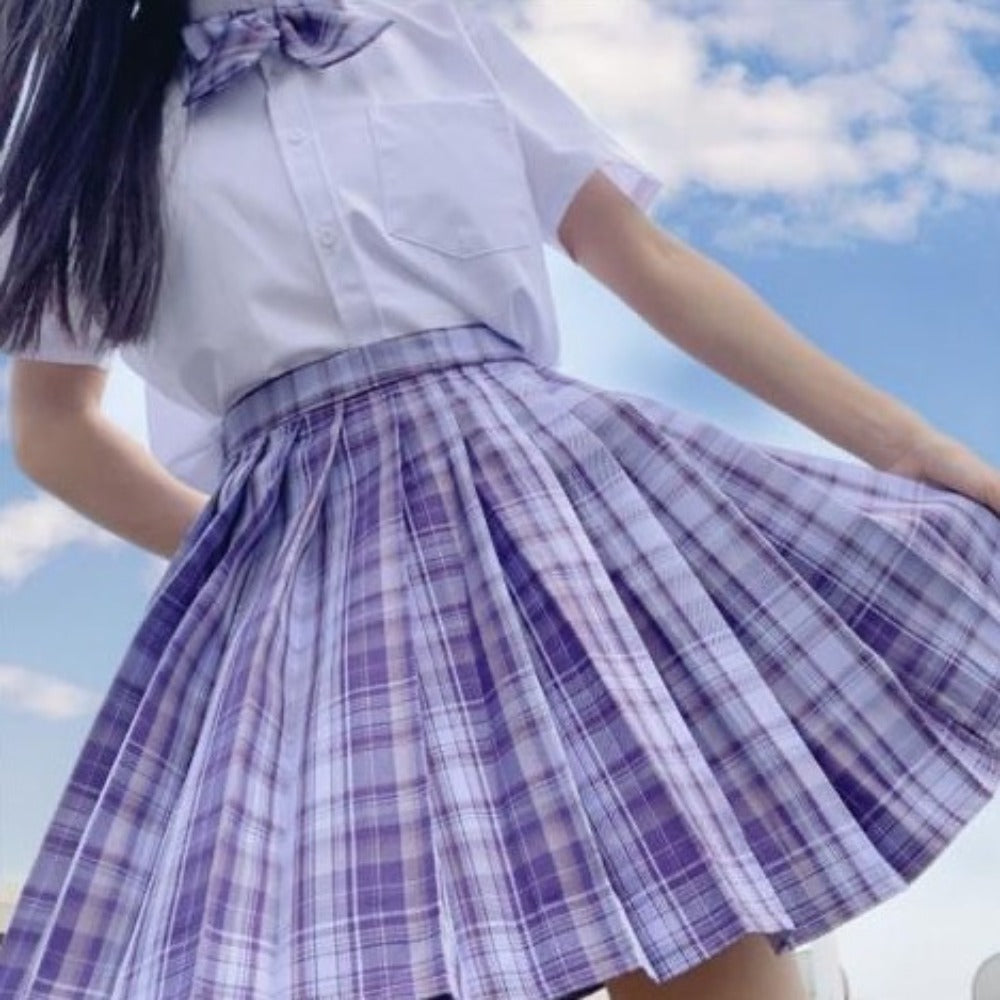 Girls Anime Theme Checkered Skirt