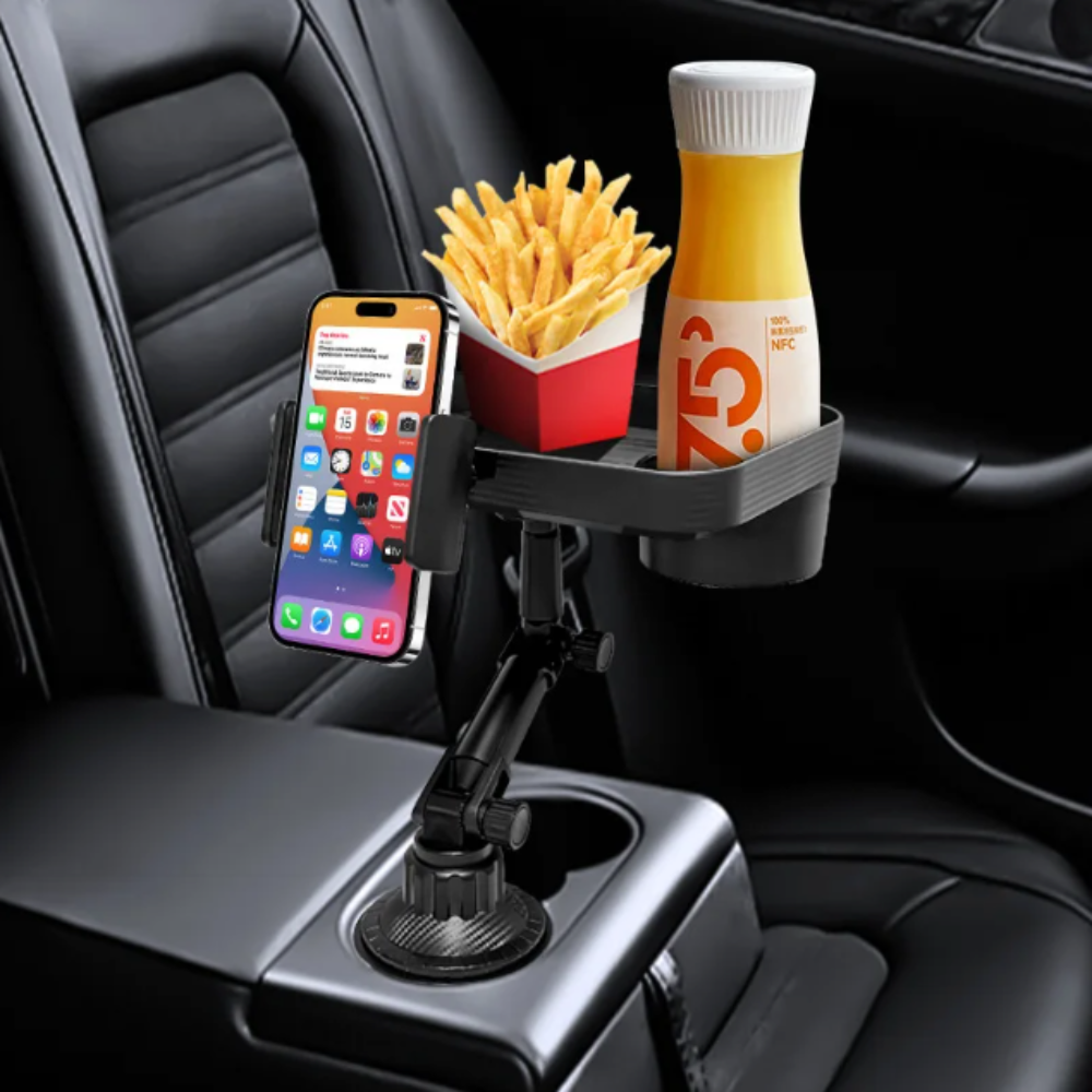 360 Degree Rotatable Car Cup Holder Food Tray