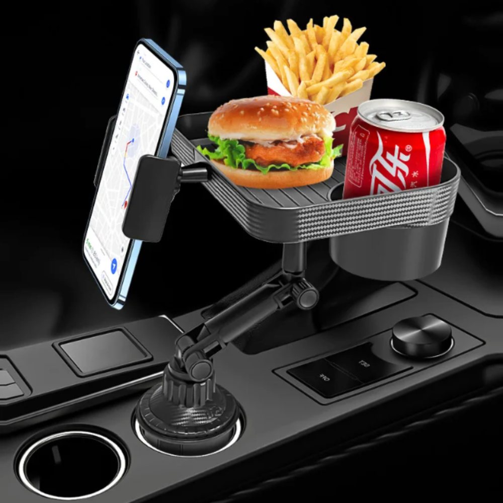 360 Degree Rotatable Car Cup Holder Food Tray