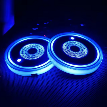 7 Colors LED Car Cup Lights 2 PCS Set