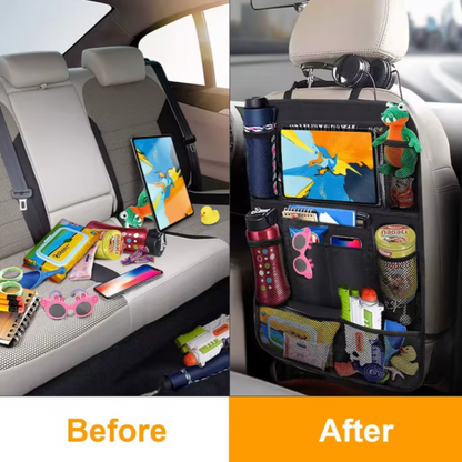 Backseat Car Organizer with Touch Screen Tablet Holder