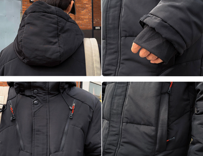 Mens High Collar Puffer Jacket With Removable Hood