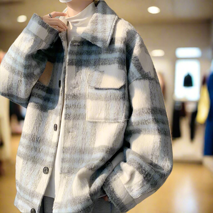 Mens Plaid Shirt Jacket