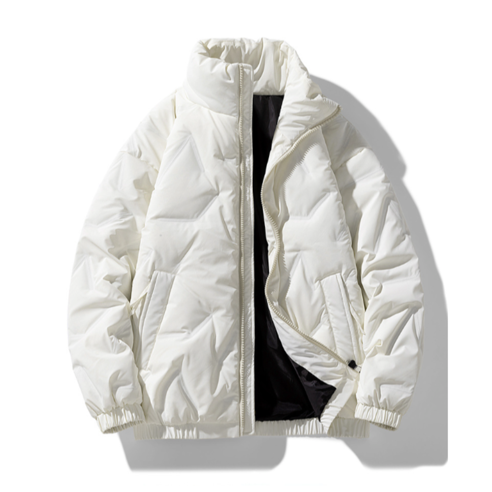 Mens High Collar Quilted Jacket