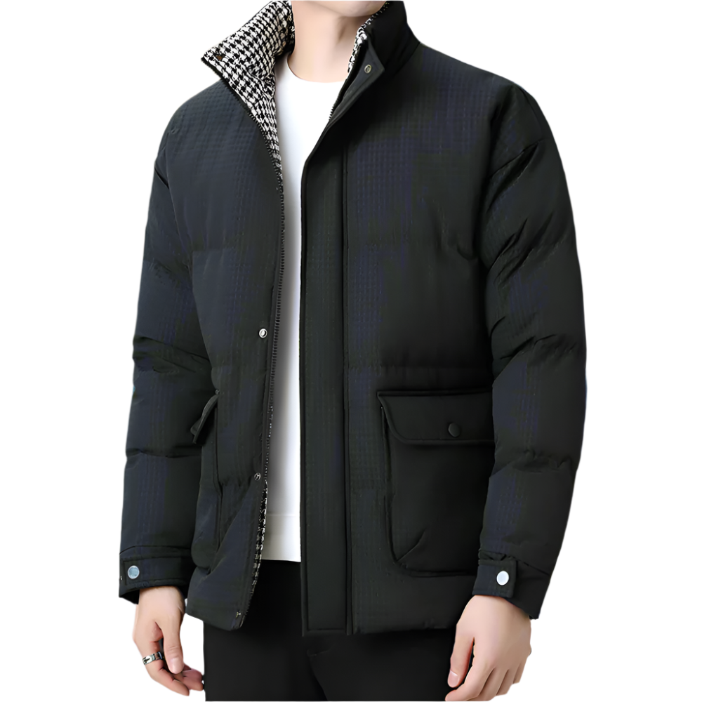 Mens Houndstooth Kining Puffer Jacket