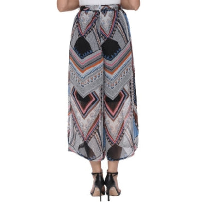 Pattern Flowy Wide Leg Pants