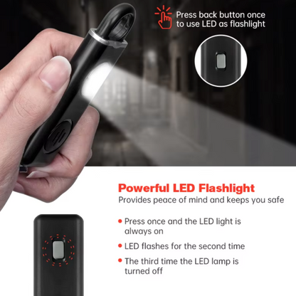 Rechargeable Personal Alarm Keychain with Flashlight