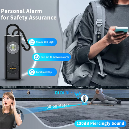 Rechargeable Personal Alarm Keychain with Flashlight