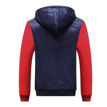 Mens Zipped Up Hoodie With Inner Winter Lining Layered