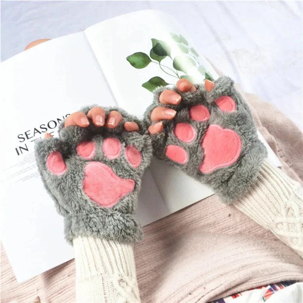 Cat Paw Girls Winter Gloves