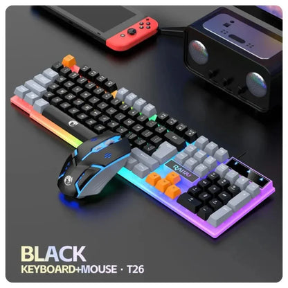 Wired LED 104 Keys Gaming Keyboard and Mouse Set