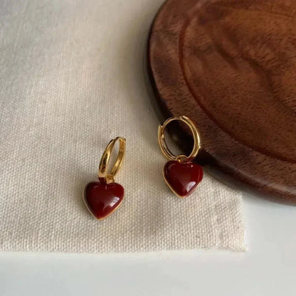 Vintage Heart Drop Earrings