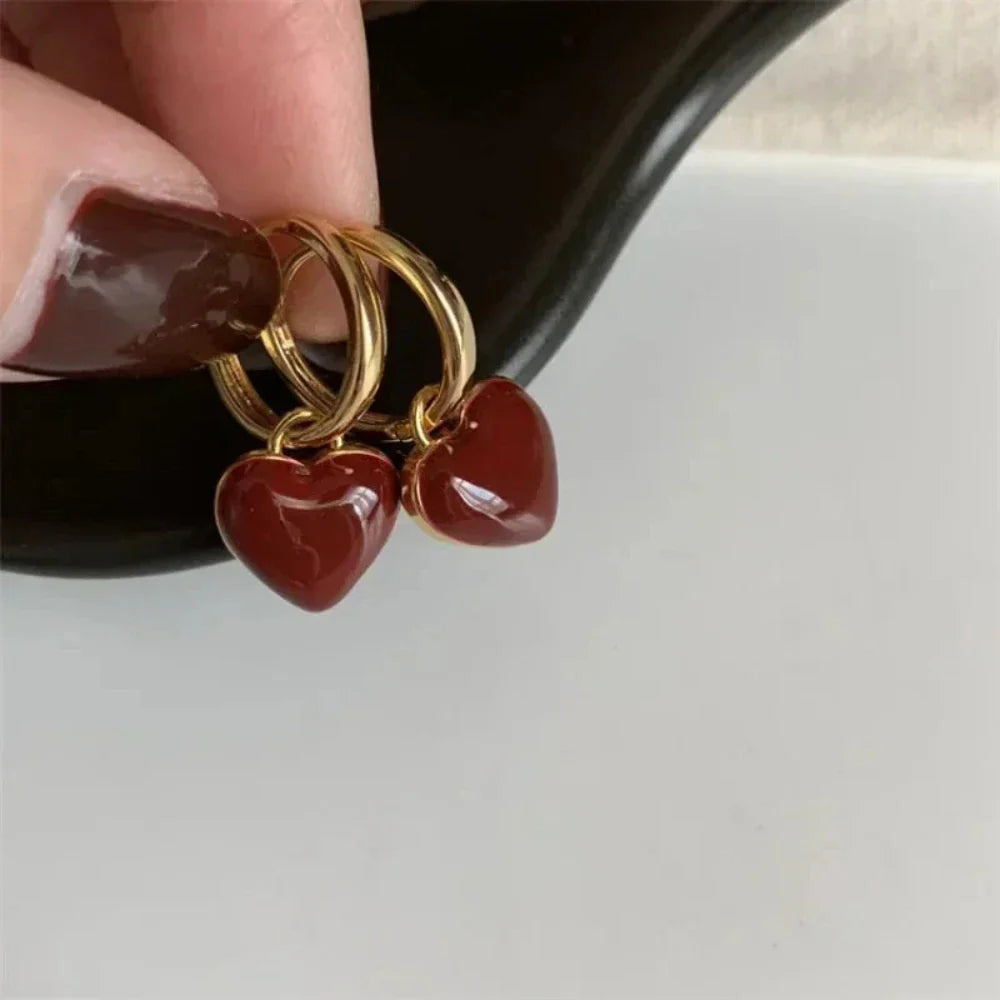 Vintage Heart Drop Earrings