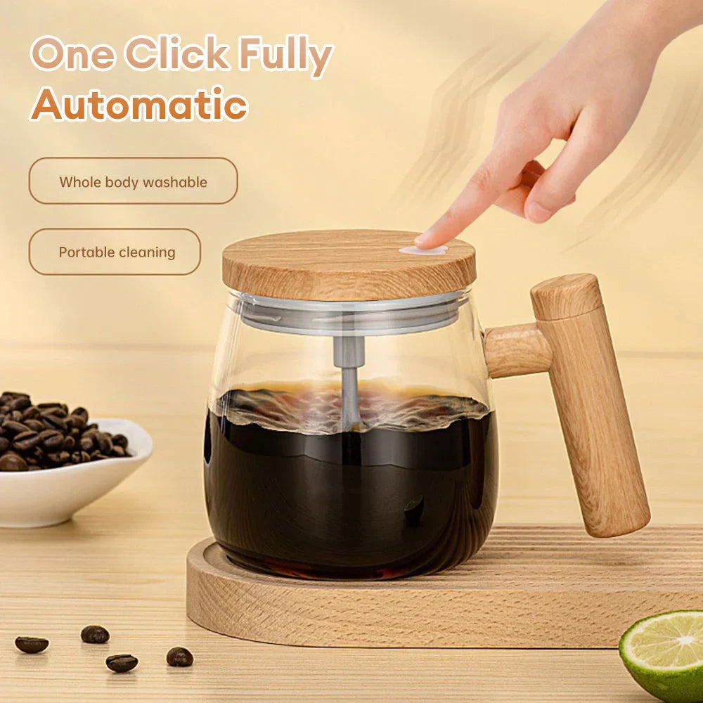 400ML Self Stir Glass Coffee Mug