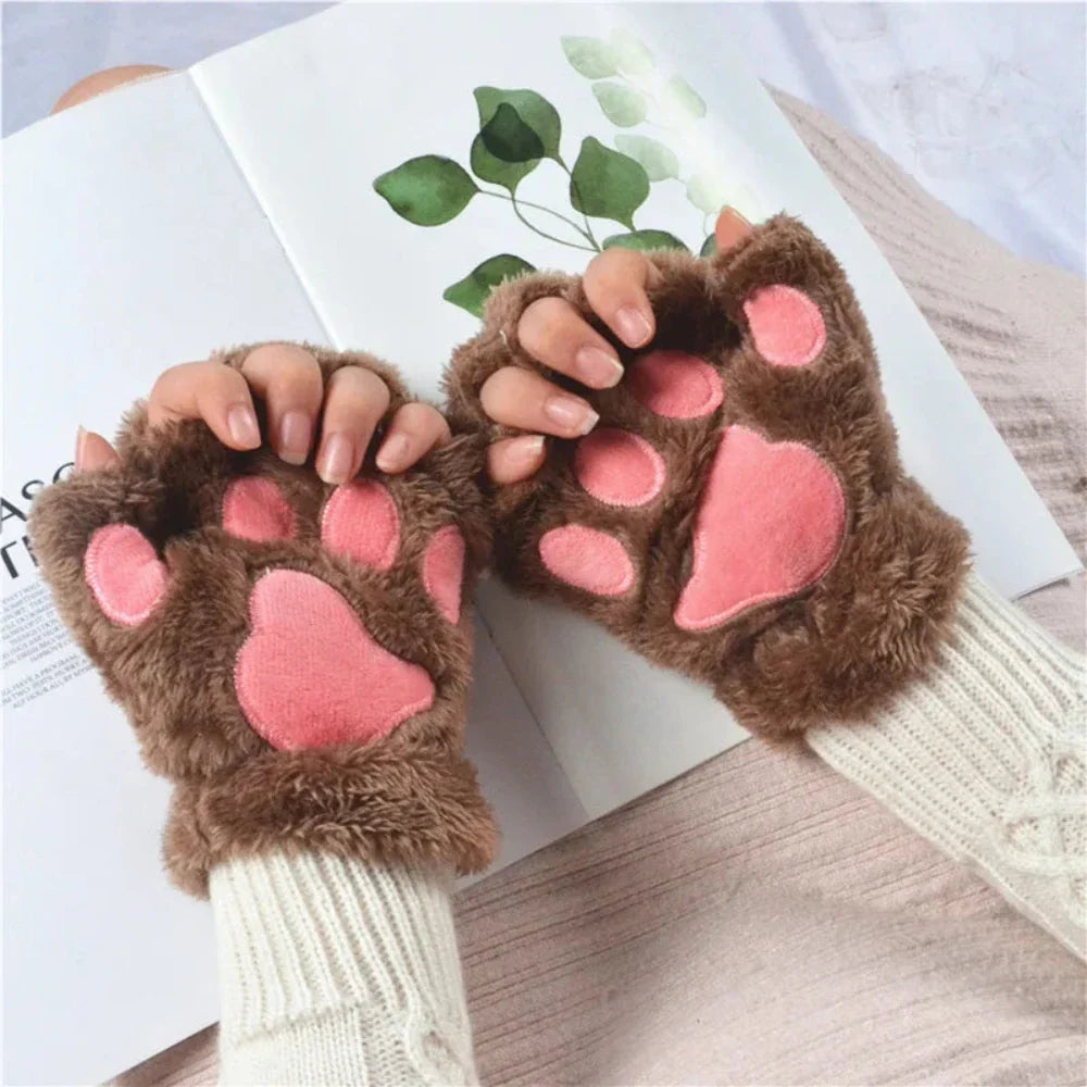 Cat Paw Girls Winter Gloves