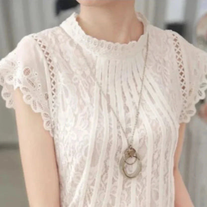 Womens Short Sleeve Lace Top