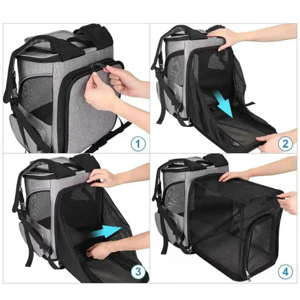 Foldable Pet Breathable Travel Backpack