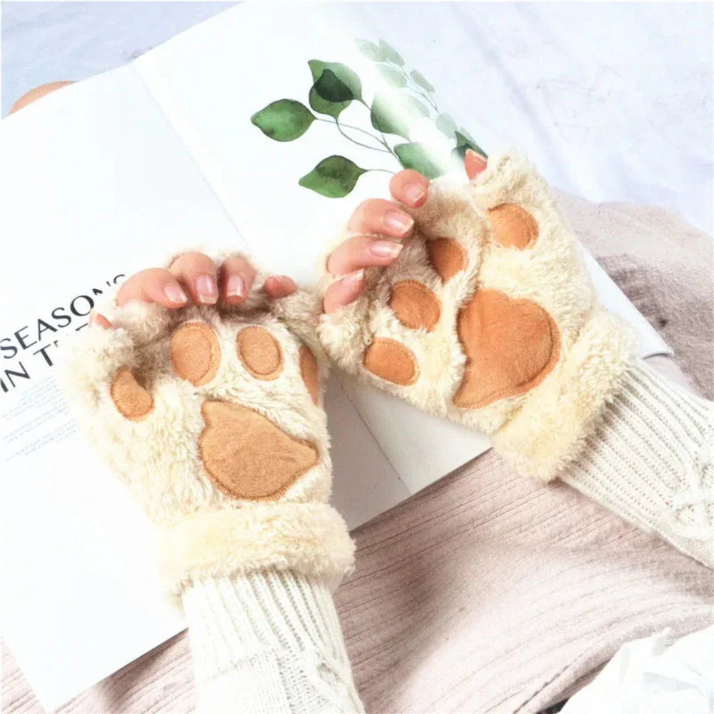 Cat Paw Girls Winter Gloves