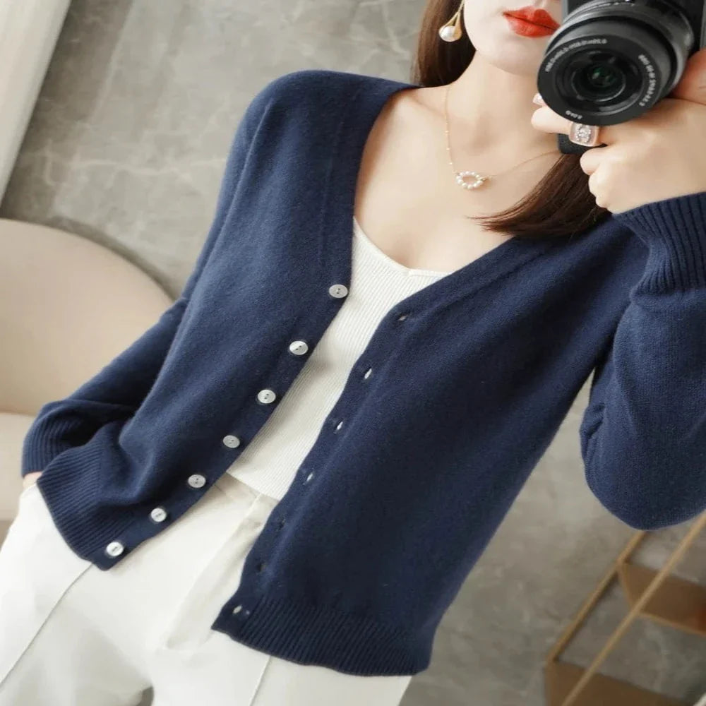 Womens Korean Style Slim Fit Cardigan