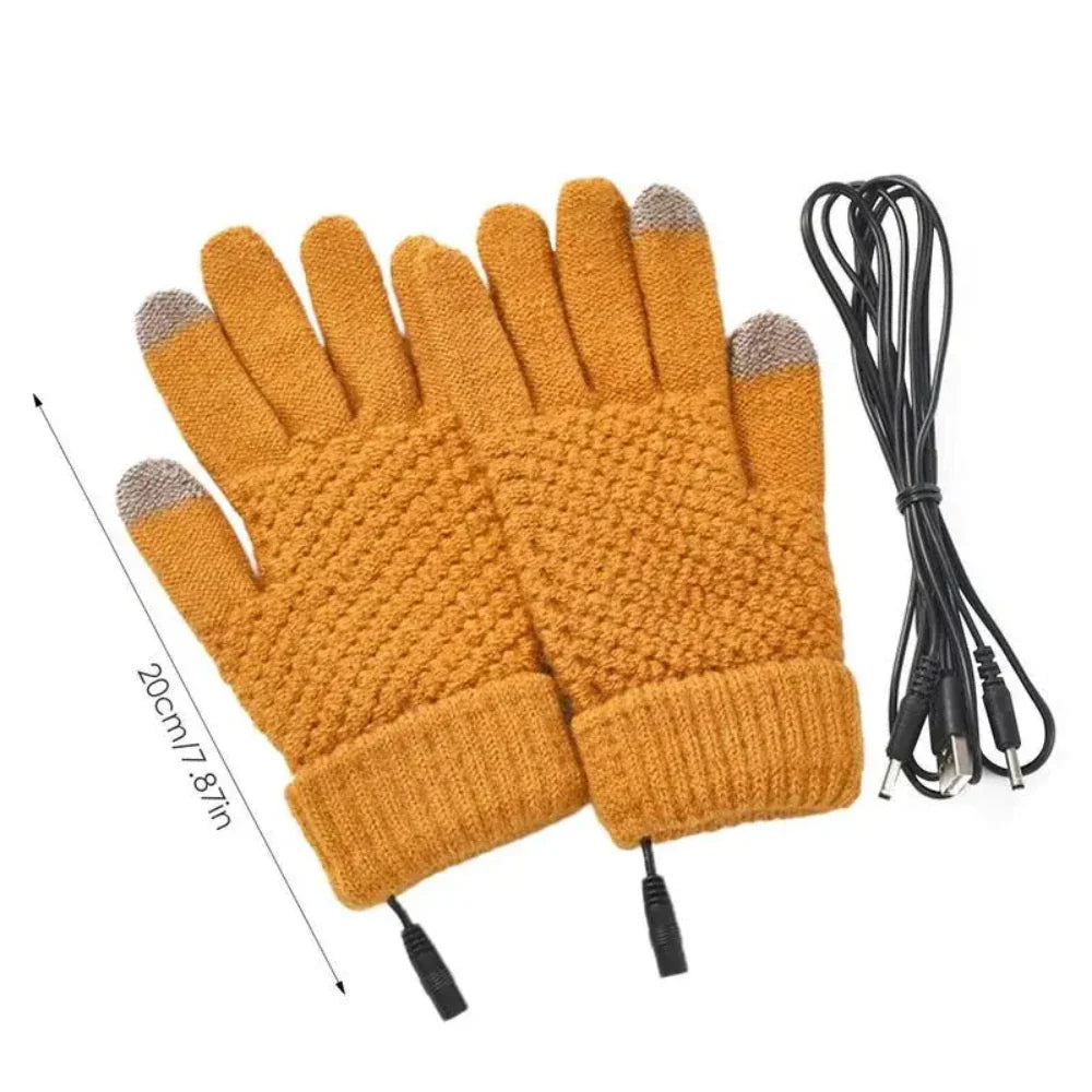 Women Heated Full Finger Touch Screen Gloves