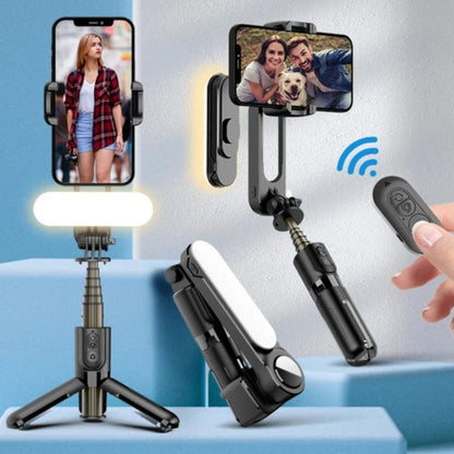 Portable Gimbal Selfie Stick with Bluetooth and Selfie Light