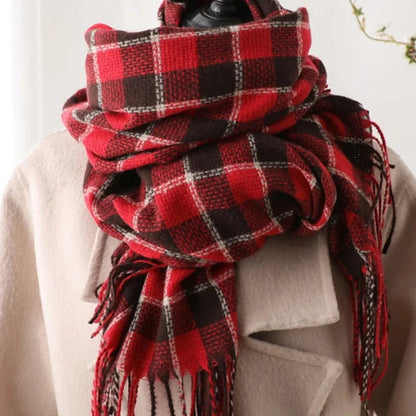 Warm And Soft Checkered Scarf