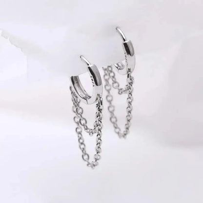 Double Hoop Tassle Fashion Earrings