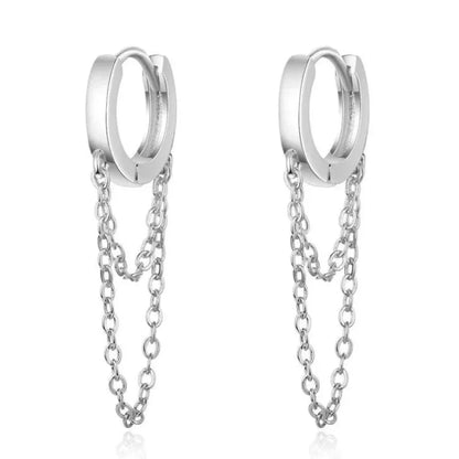 Double Hoop Tassle Fashion Earrings