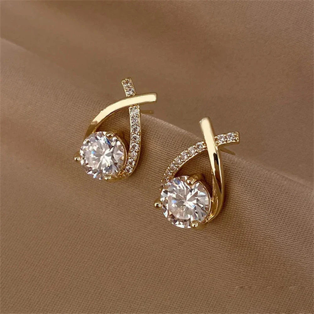 Korean Theme Cross Stud Earrings