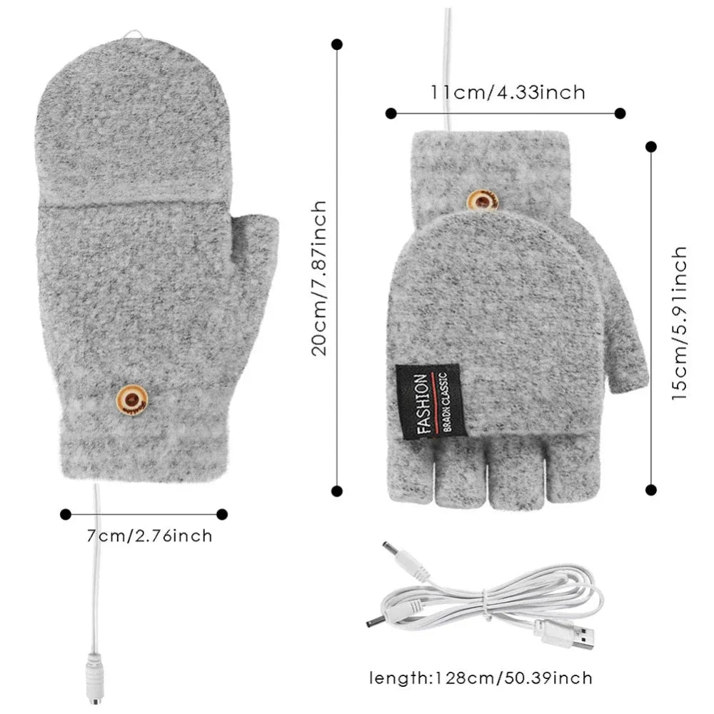 USB Heating Convertable Gloves