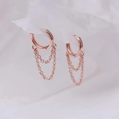 Double Hoop Tassle Fashion Earrings