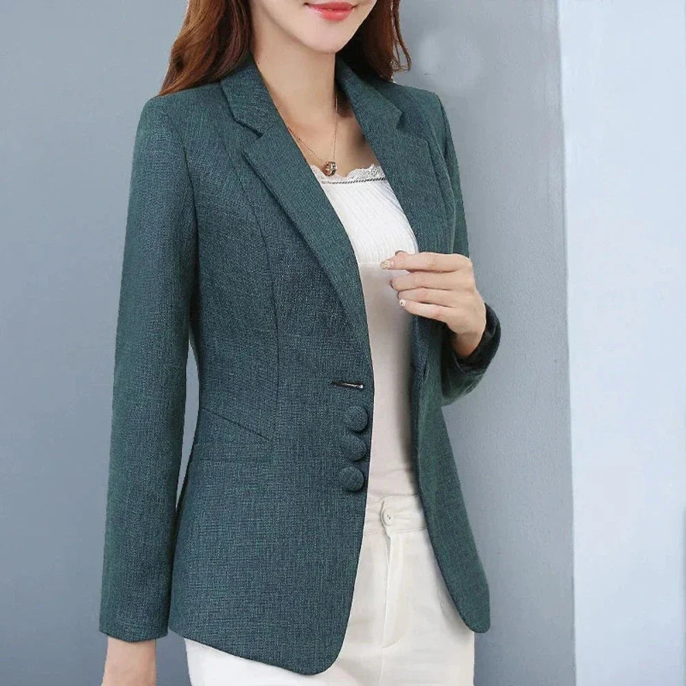 Womens Three Buttons Business Casual Blazer Jacket