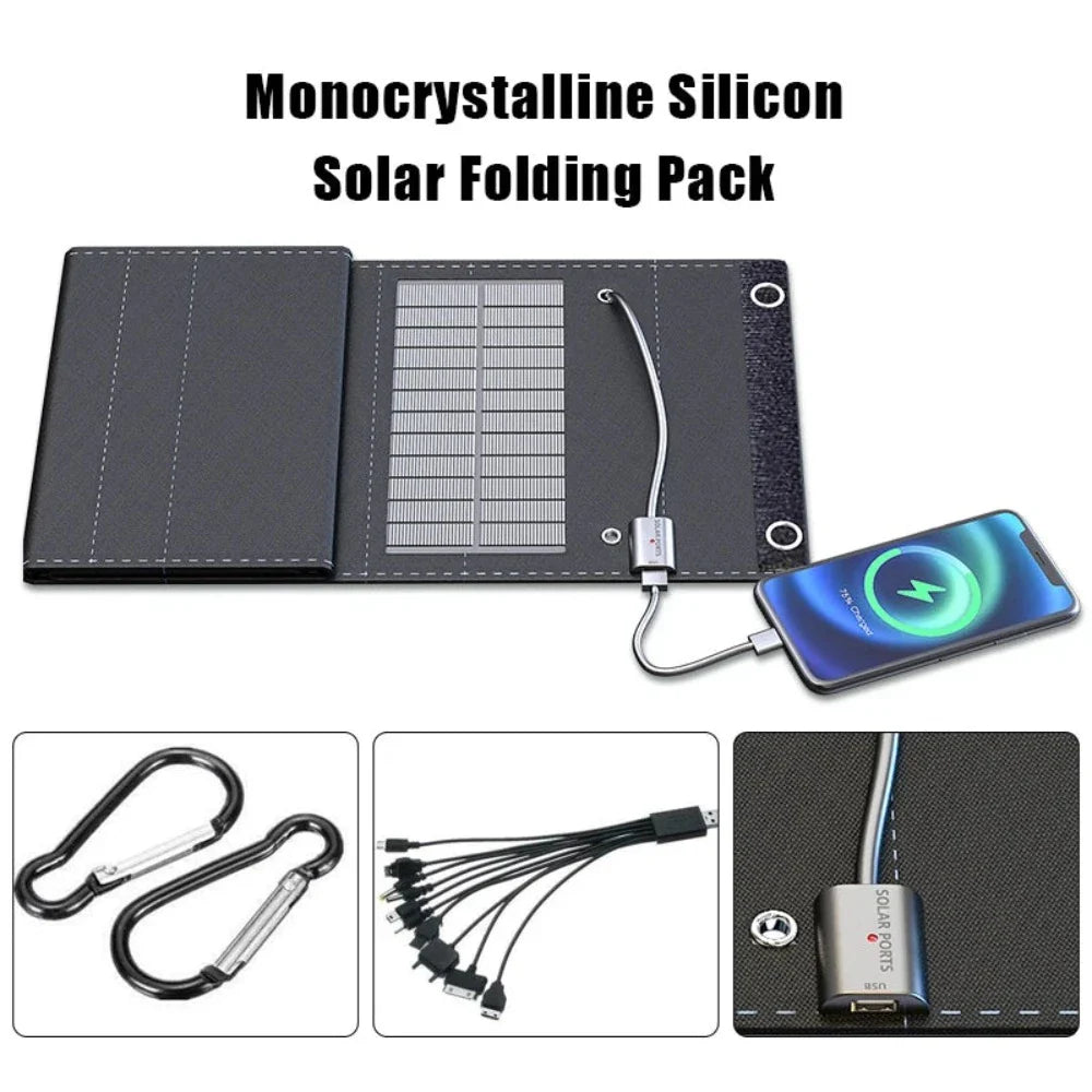 Portable Solar Panel with USB Charging for Cell Phone