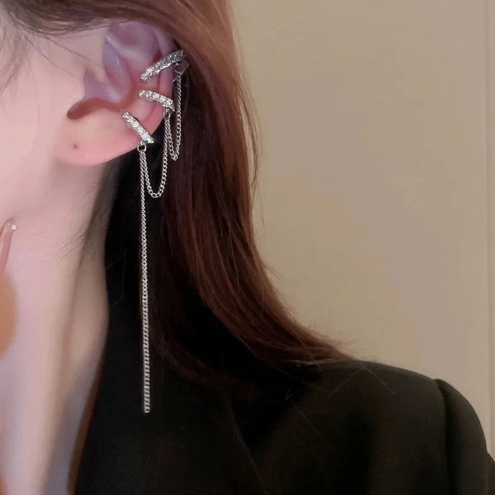 Pierce Drop Earring with Faux Cuff Clip